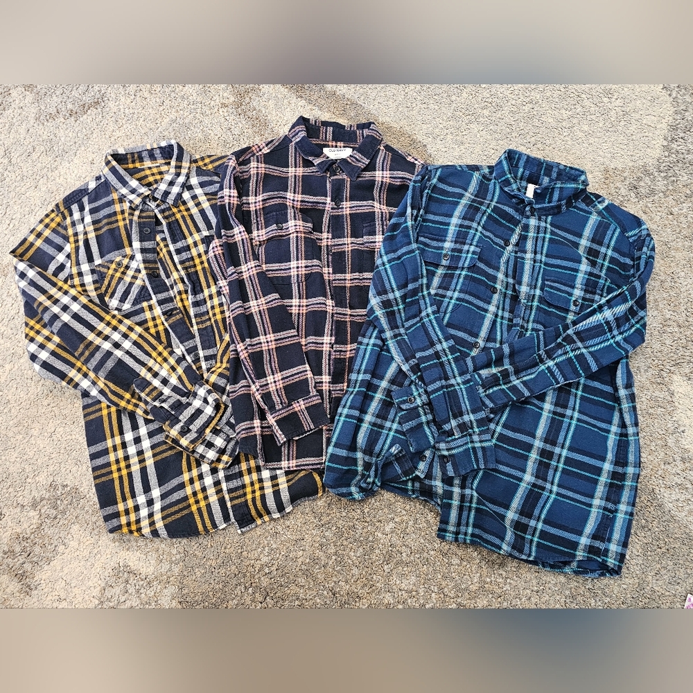 3 Old Navy Flannels